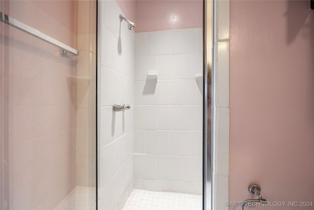 bathroom with a stall shower