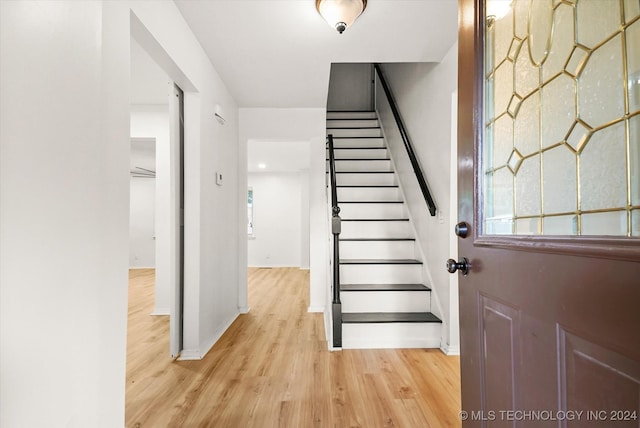 interior space with light hardwood / wood-style flooring