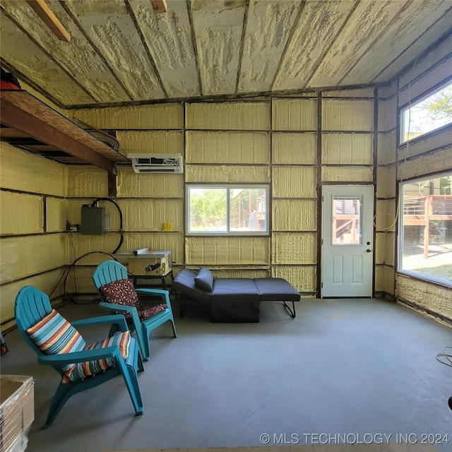 interior space with an AC wall unit