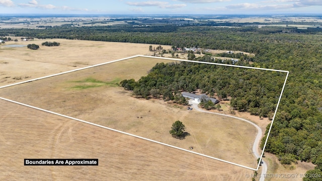 drone / aerial view featuring a rural view