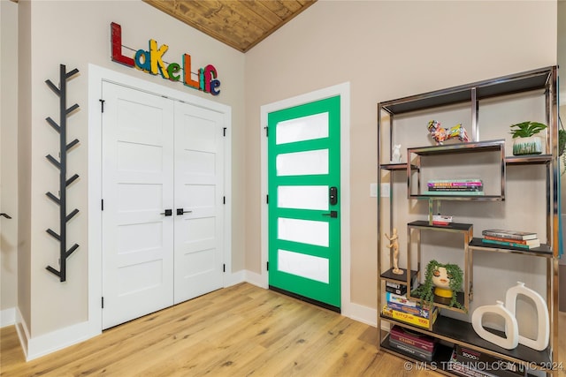 entryway with light wood-type flooring