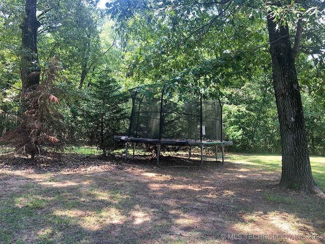 exterior space with a trampoline