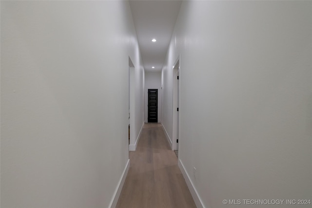 hall featuring light hardwood / wood-style flooring