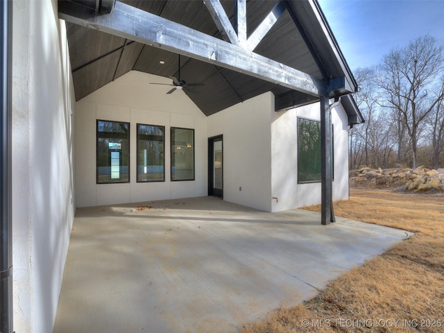 view of patio / terrace featuring ceiling fan