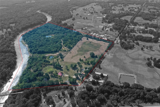 aerial view featuring a rural view