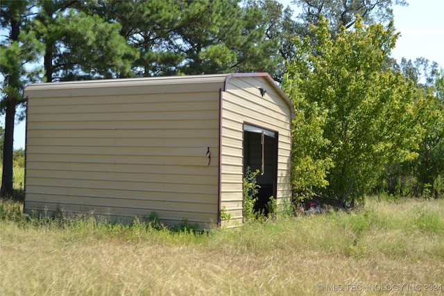 view of shed