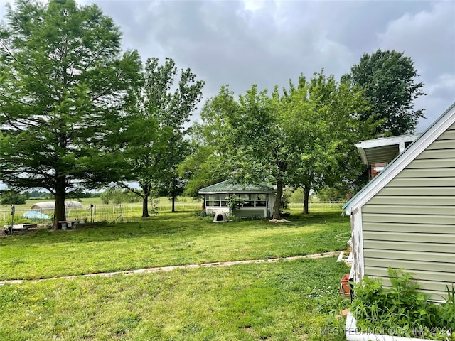 view of yard featuring a gazebo