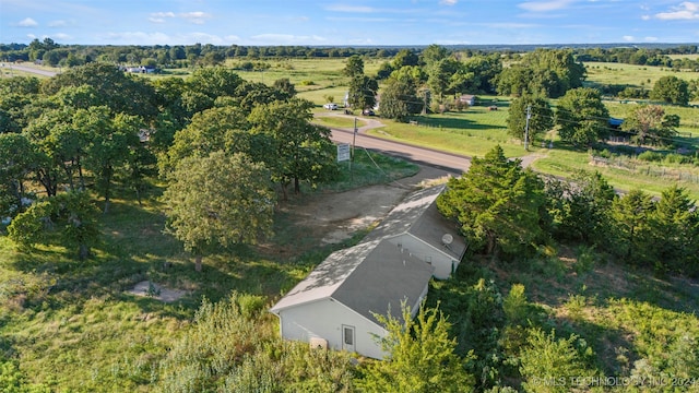 aerial view with a rural view