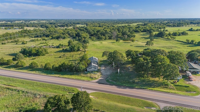 aerial view with a rural view