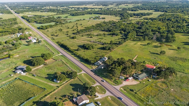 bird's eye view with a rural view