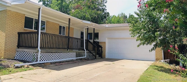 exterior space featuring a garage