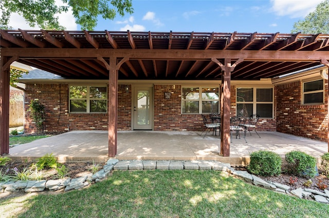 view of patio / terrace with a pergola