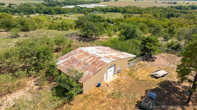 drone / aerial view with a rural view