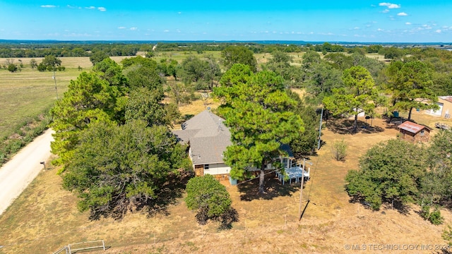 bird's eye view with a rural view