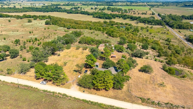 aerial view with a rural view