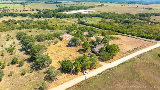 bird's eye view with a rural view