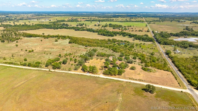 aerial view with a rural view