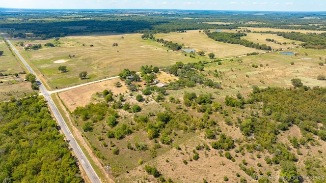 bird's eye view with a rural view