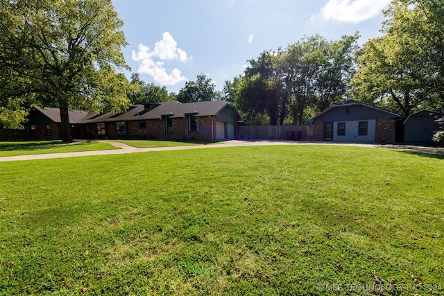 view of front of home with a front yard