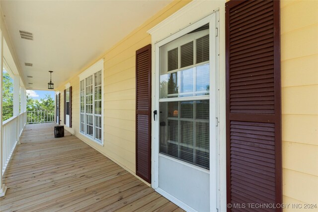 deck featuring a porch