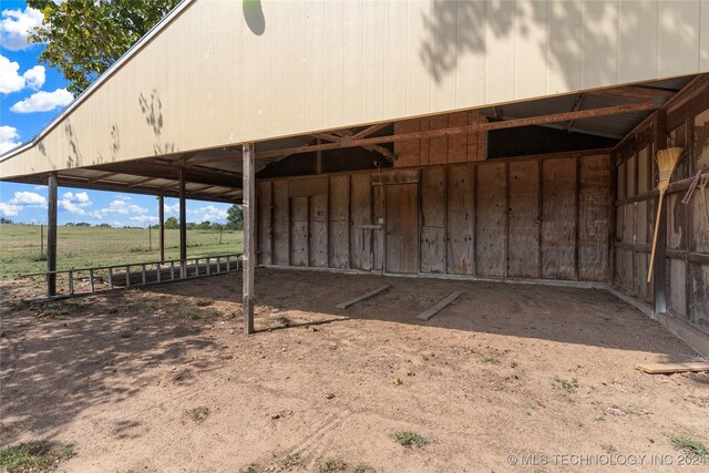 exterior space with a rural view