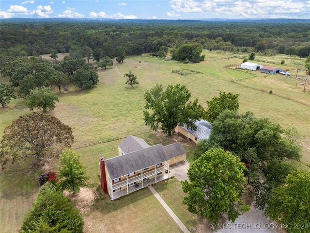 drone / aerial view featuring a rural view