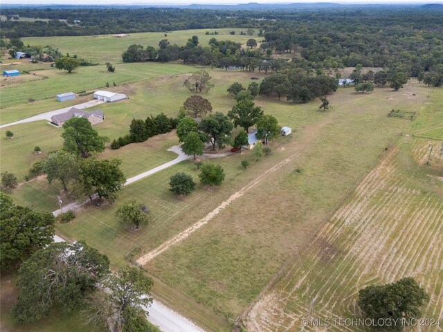 drone / aerial view featuring a rural view