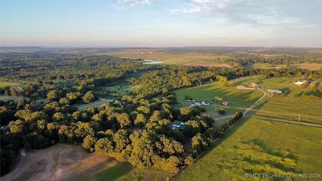 aerial view featuring a rural view