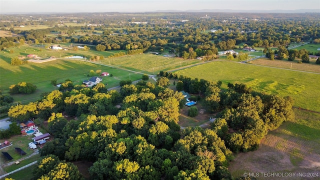 drone / aerial view featuring a rural view