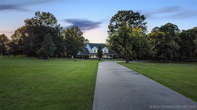 view of home's community with a yard