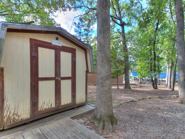 view of shed