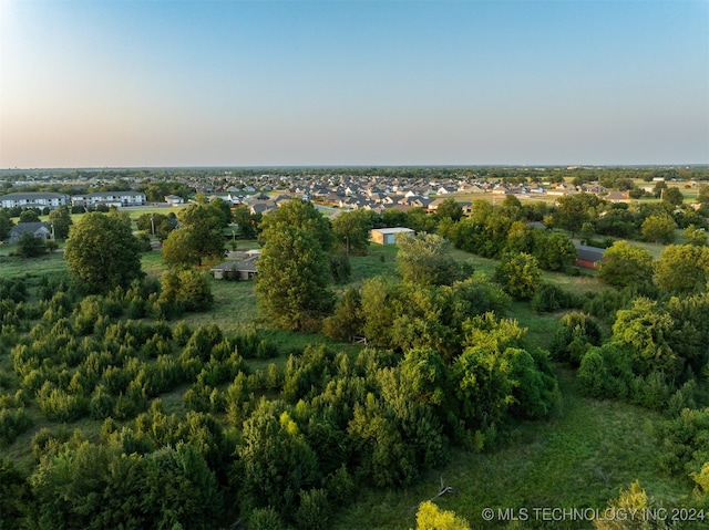 view of aerial view at dusk