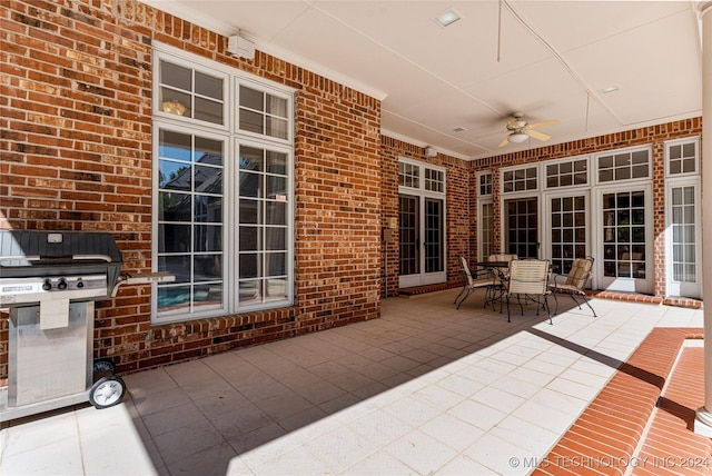 view of patio with ceiling fan