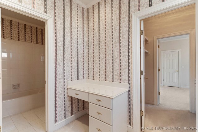 bathroom featuring tile patterned flooring