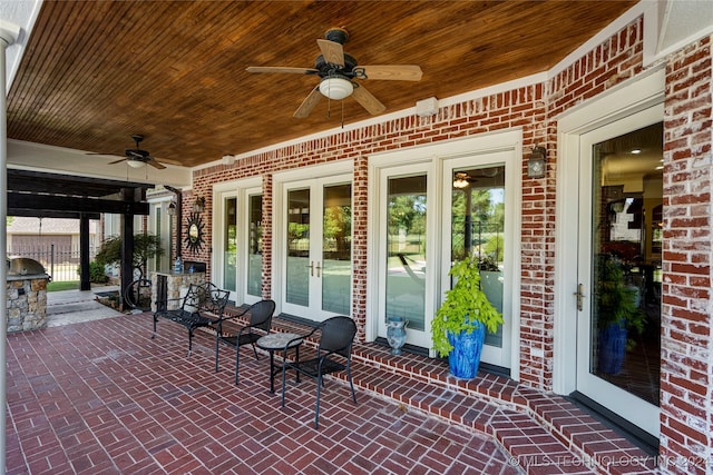 view of patio / terrace with ceiling fan