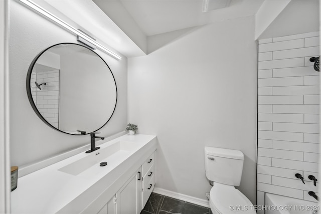 full bathroom with vanity, toilet, and independent shower and bath