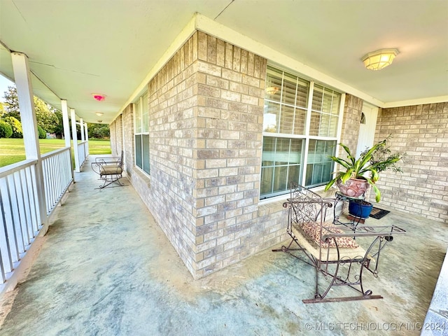 view of patio with a porch