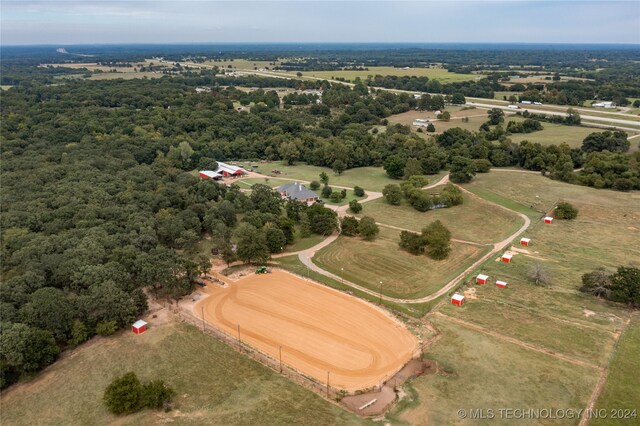 drone / aerial view with a rural view