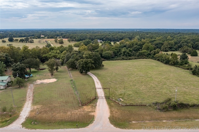 aerial view with a rural view