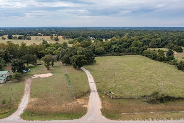drone / aerial view with a rural view