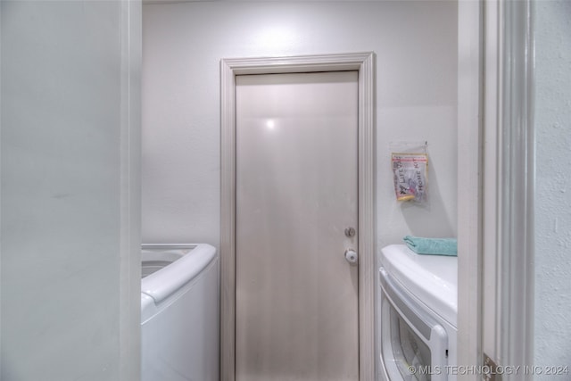 interior space with washer and dryer