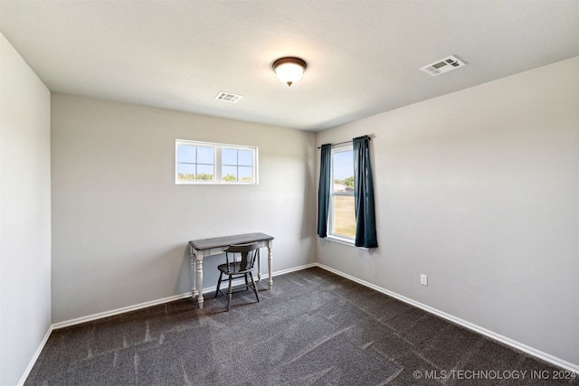 view of carpeted spare room