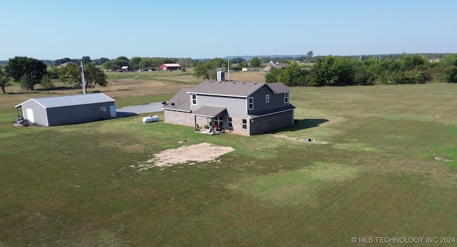 aerial view featuring a rural view