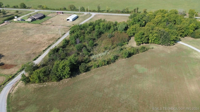 drone / aerial view with a rural view