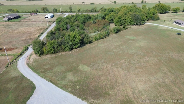 drone / aerial view with a rural view