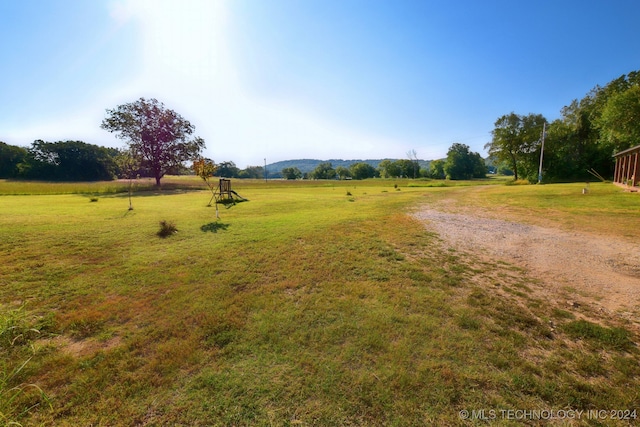 view of yard with a rural view