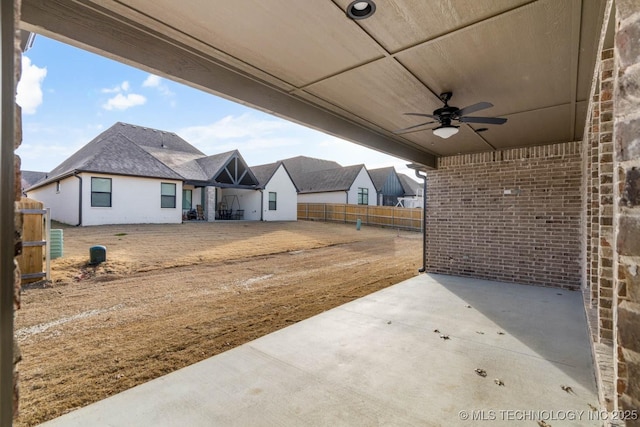 view of patio with ceiling fan