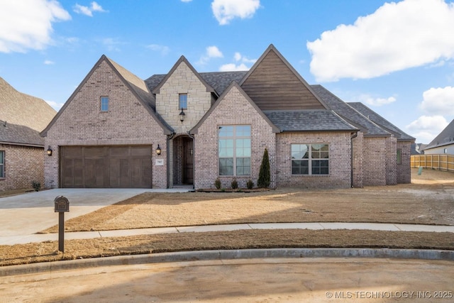 view of front of house with a garage