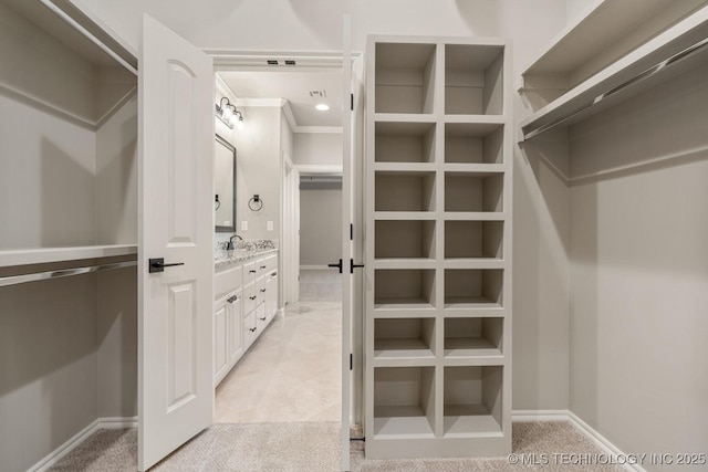 14504 E 80th St, Owasso, OK 74055 - spacious closet featuring light carpet and a sink