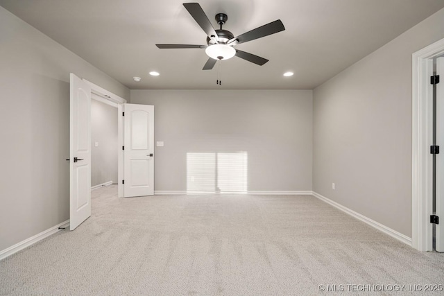 14504 E 80th St, Owasso, OK 74055 - unfurnished bedroom with baseboards, carpet floors, and recessed lighting